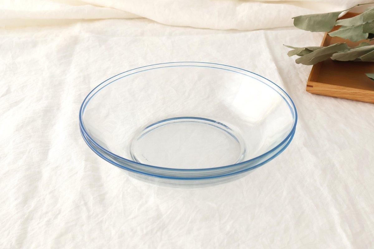 POTPURRI bitte Round Glass Plate Blue 20.5㎝/8in