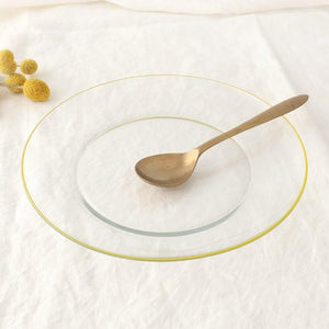 POTPURRI bitte Round Glass Plate Yellow 23.5㎝/9.3in