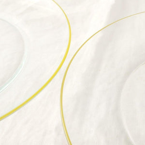 POTPURRI bitte Round Glass Plate Yellow 23.5㎝/9.3in