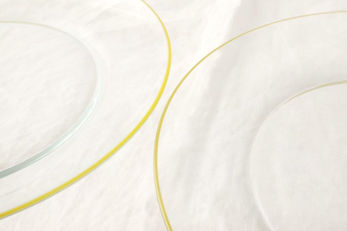 POTPURRI bitte Round Glass Plate Yellow 23.5㎝/9.3in