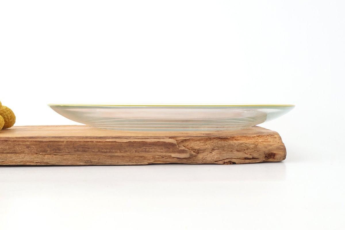 POTPURRI bitte Round Glass Plate Yellow 23.5㎝/9.3in