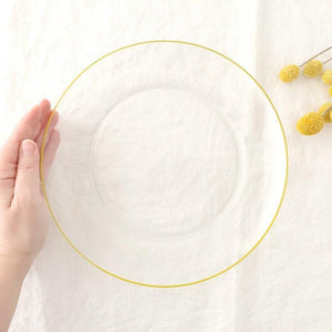 POTPURRI bitte Round Glass Plate Yellow 23.5㎝/9.3in