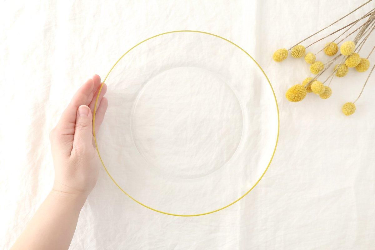 POTPURRI bitte Round Glass Plate Yellow 23.5㎝/9.3in