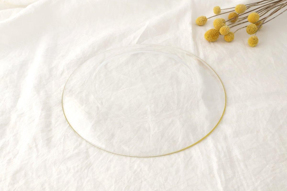 POTPURRI bitte Round Glass Plate Yellow 23.5㎝/9.3in