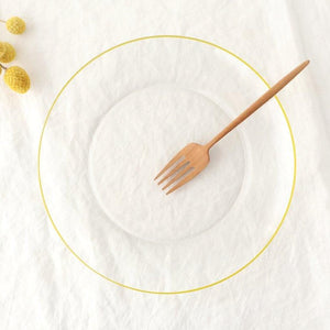 POTPURRI bitte Round Glass Plate Yellow 23.5㎝/9.3in