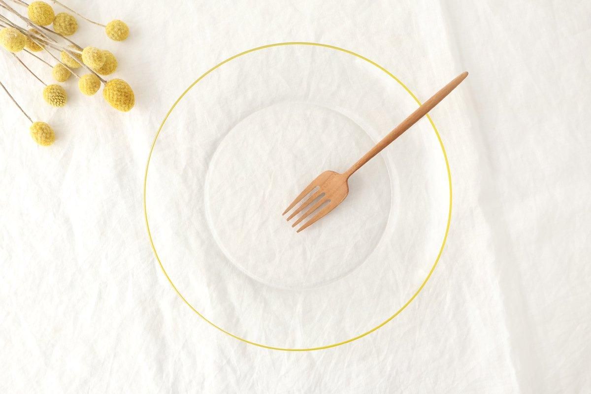 POTPURRI bitte Round Glass Plate Yellow 23.5㎝/9.3in