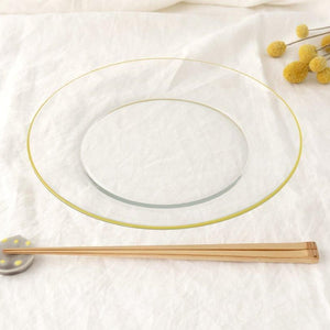 POTPURRI bitte Round Glass Plate Yellow 23.5㎝/9.3in