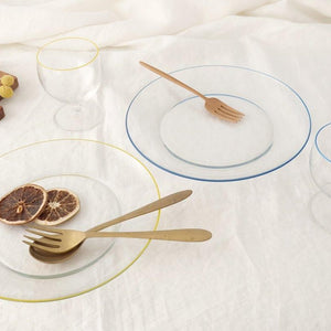 POTPURRI bitte Round Glass Plate Yellow 23.5㎝/9.3in