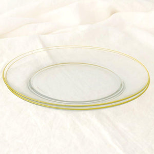 POTPURRI bitte Round Glass Plate Yellow 23.5㎝/9.3in