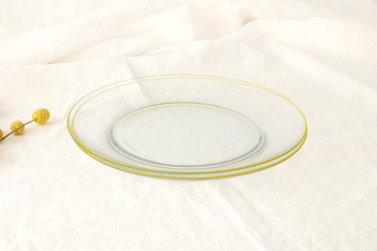 POTPURRI bitte Round Glass Plate Yellow 23.5㎝/9.3in