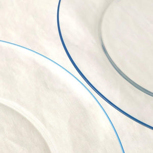 POTPURRI bitte Round Glass Plate Blue 23.5㎝/9.3in