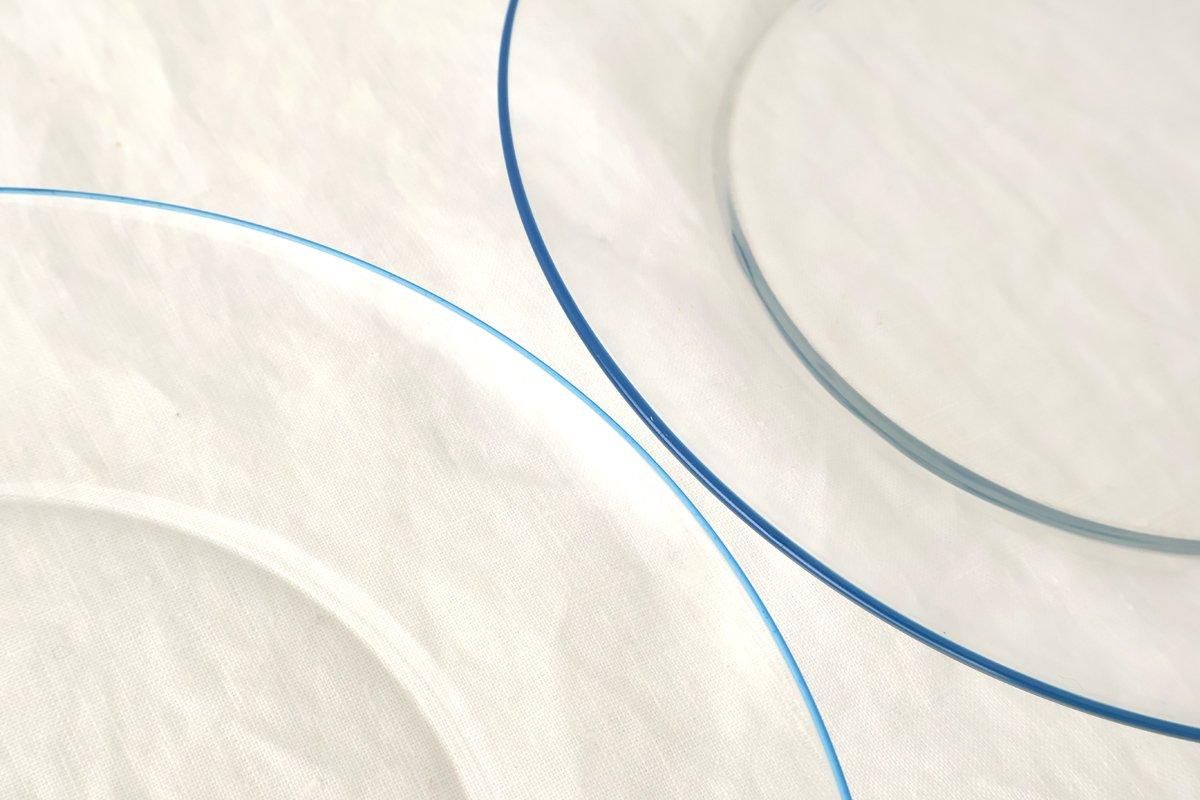 POTPURRI bitte Round Glass Plate Blue 23.5㎝/9.3in