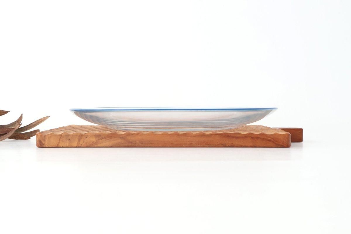 POTPURRI bitte Round Glass Plate Blue 23.5㎝/9.3in