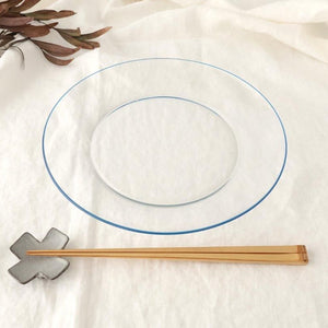 POTPURRI bitte Round Glass Plate Blue 23.5㎝/9.3in