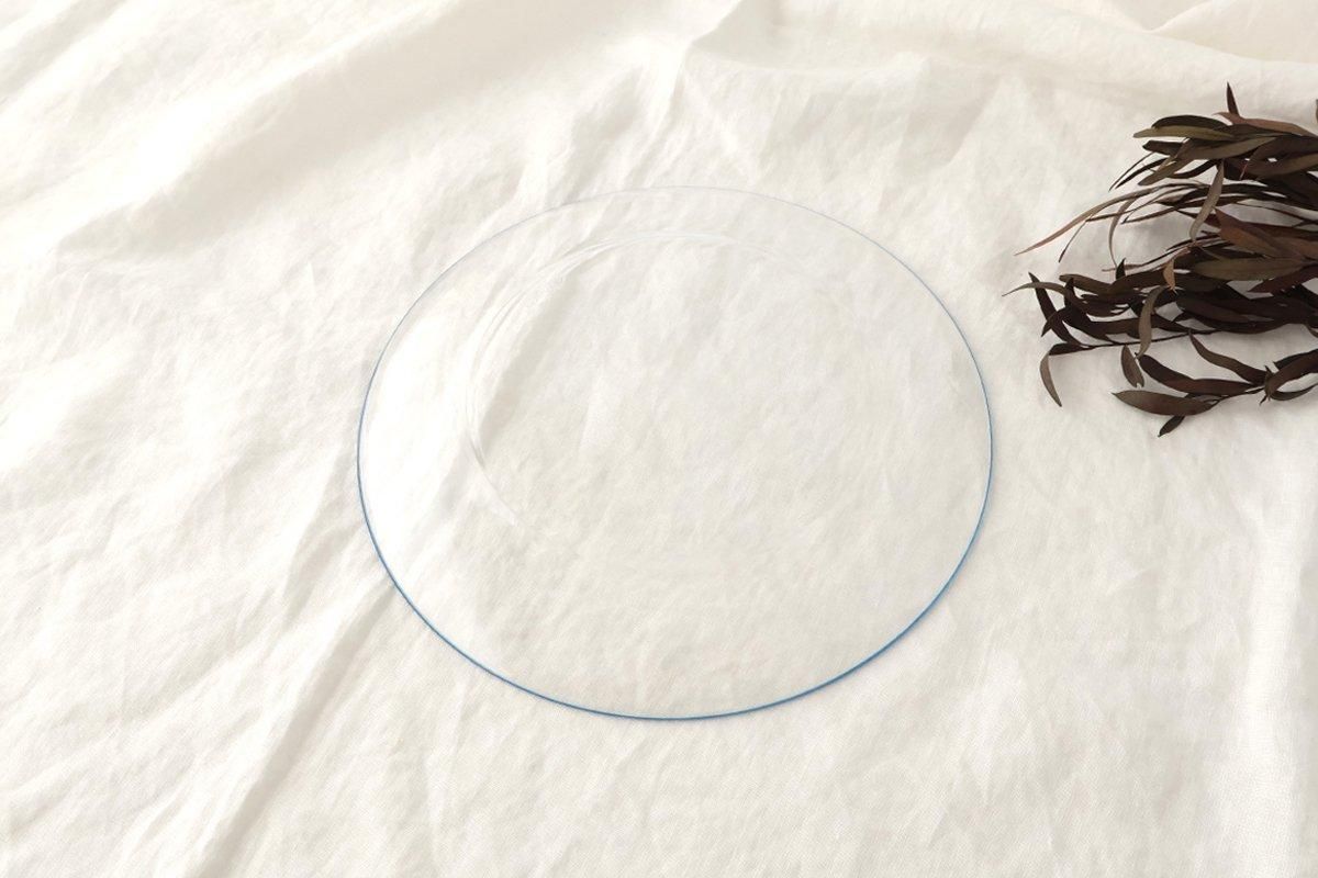 POTPURRI bitte Round Glass Plate Blue 23.5㎝/9.3in