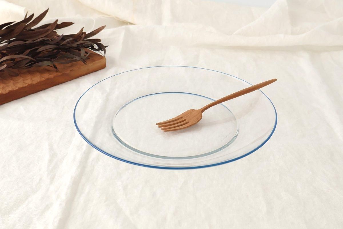 POTPURRI bitte Round Glass Plate Blue 23.5㎝/9.3in