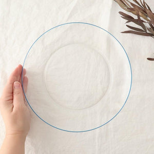 POTPURRI bitte Round Glass Plate Blue 23.5㎝/9.3in