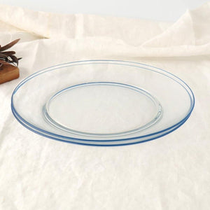 POTPURRI bitte Round Glass Plate Blue 23.5㎝/9.3in