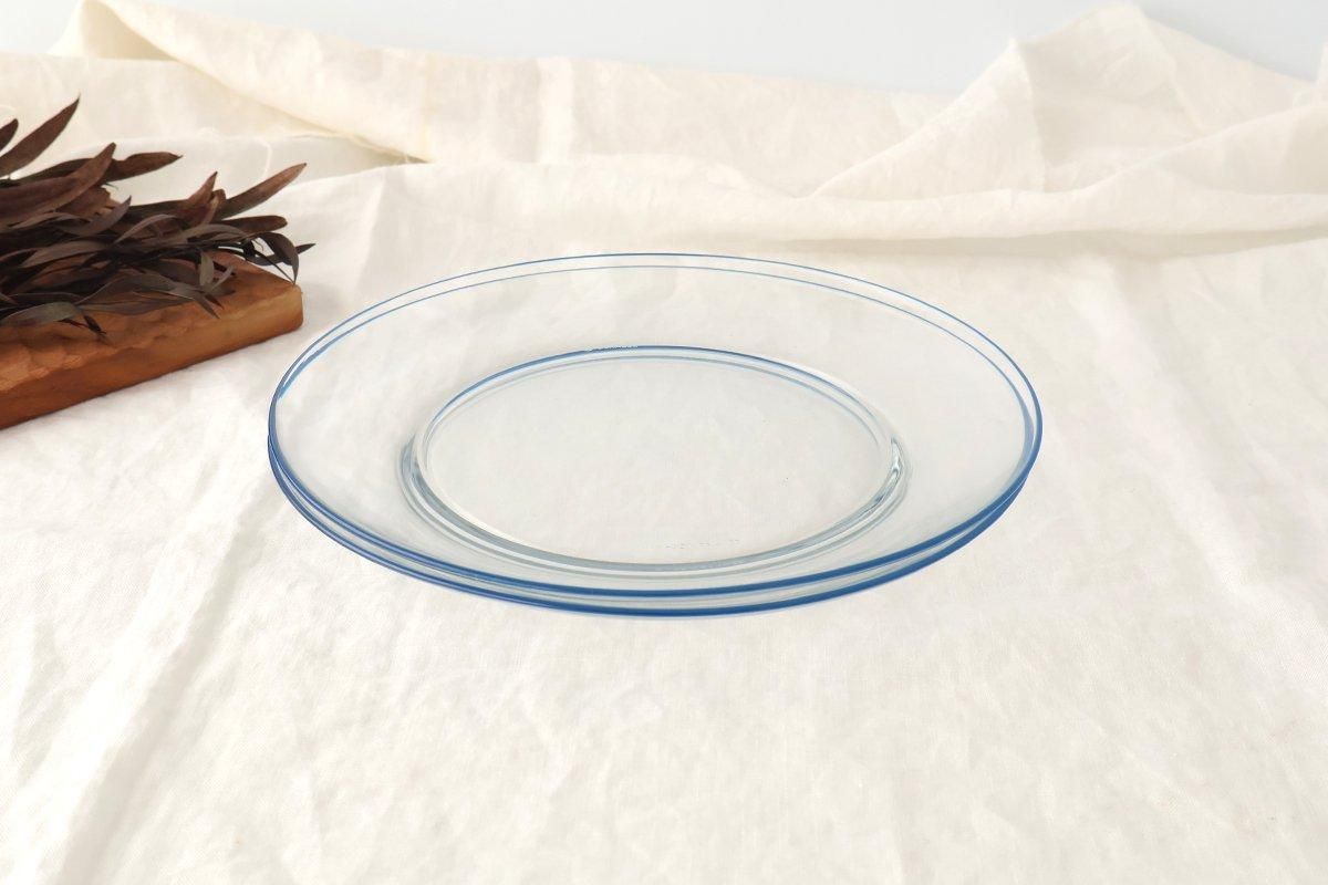 POTPURRI bitte Round Glass Plate Blue 23.5㎝/9.3in