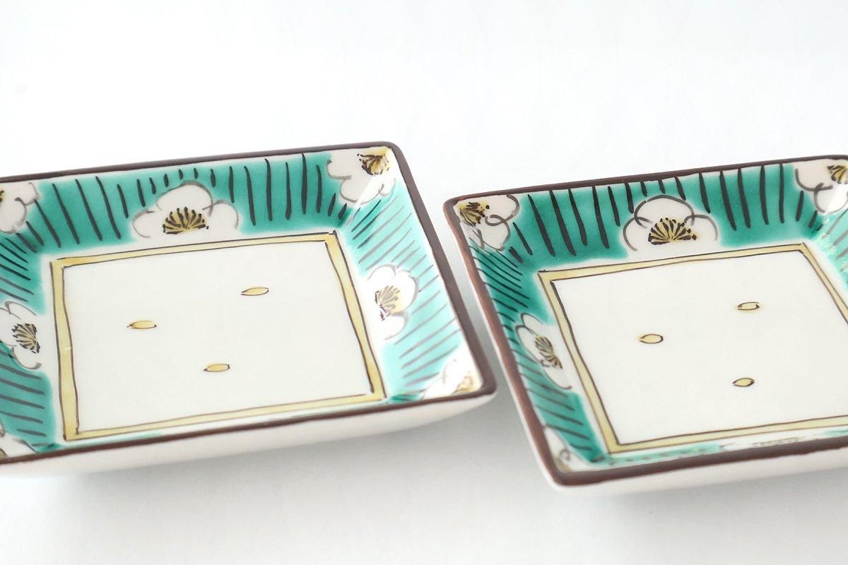 Kutani Bitoen Square Bowl Plum Pattern | Serving Bowl Kutani Ware