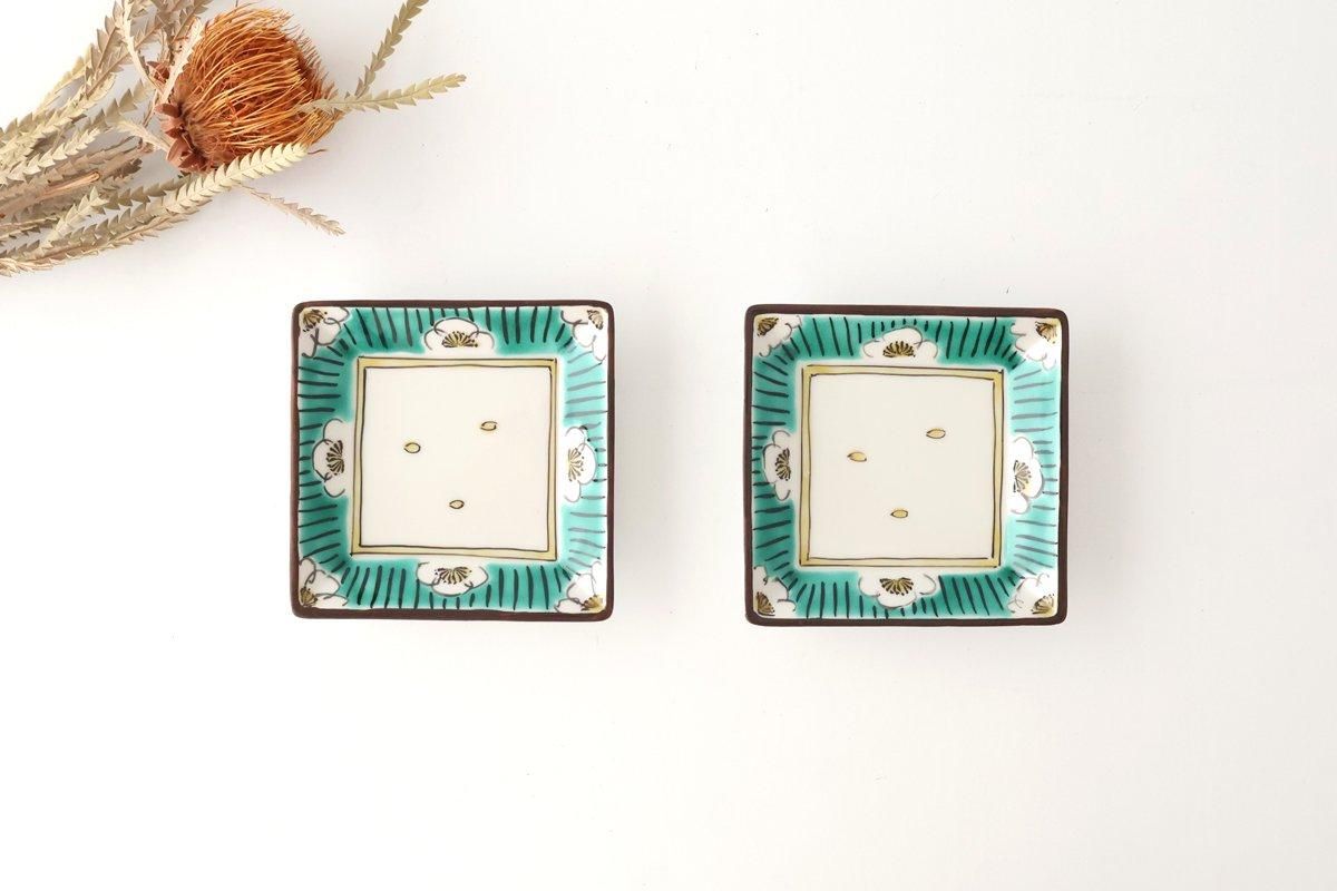 Kutani Bitoen Square Bowl Plum Pattern | Serving Bowl Kutani Ware