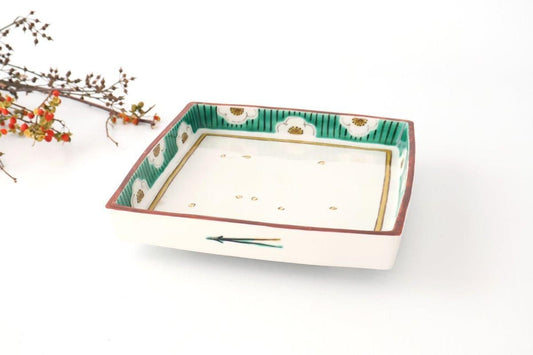 Kutani Bitoen Square Plate Plum Pattern 19cm/7.5in | Kutani Ware