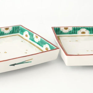 Kutani Bitoen Square Plate Plum Pattern 19cm/7.5in | Kutani Ware