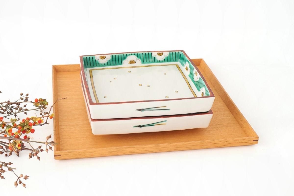 Kutani Bitoen Square Plate Plum Pattern 19cm/7.5in | Kutani Ware