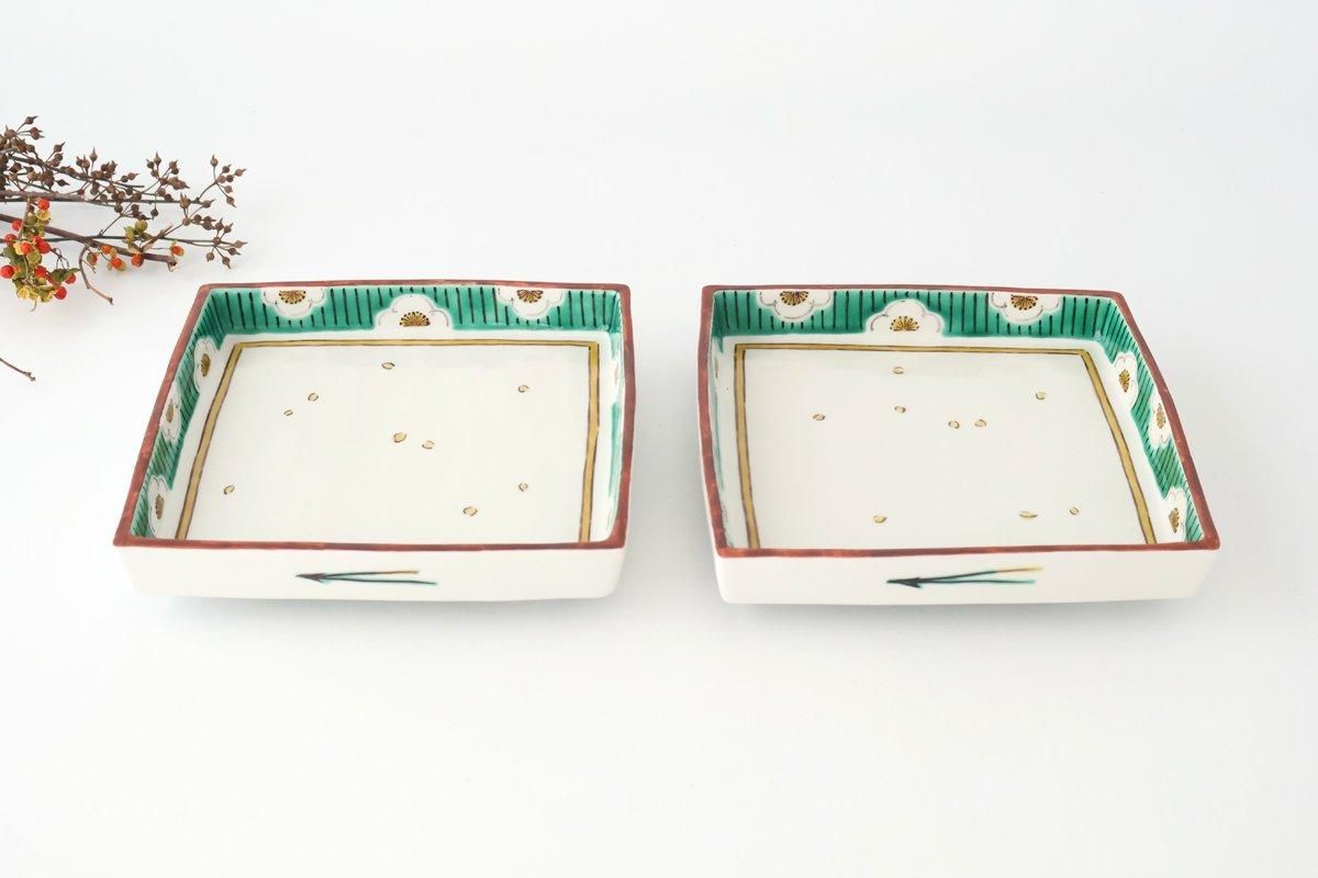 Kutani Bitoen Square Plate Plum Pattern 19cm/7.5in | Kutani Ware