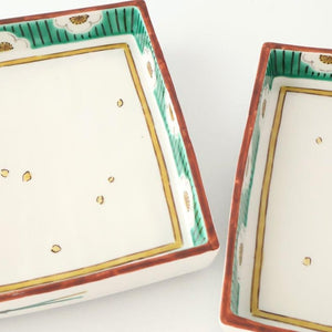 Kutani Bitoen Square Plate Plum Pattern 19cm/7.5in | Kutani Ware