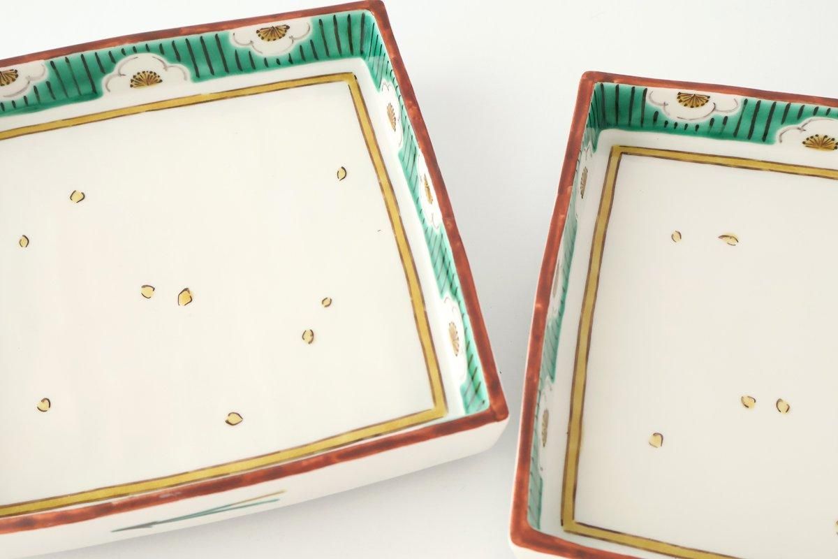 Kutani Bitoen Square Plate Plum Pattern 19cm/7.5in | Kutani Ware