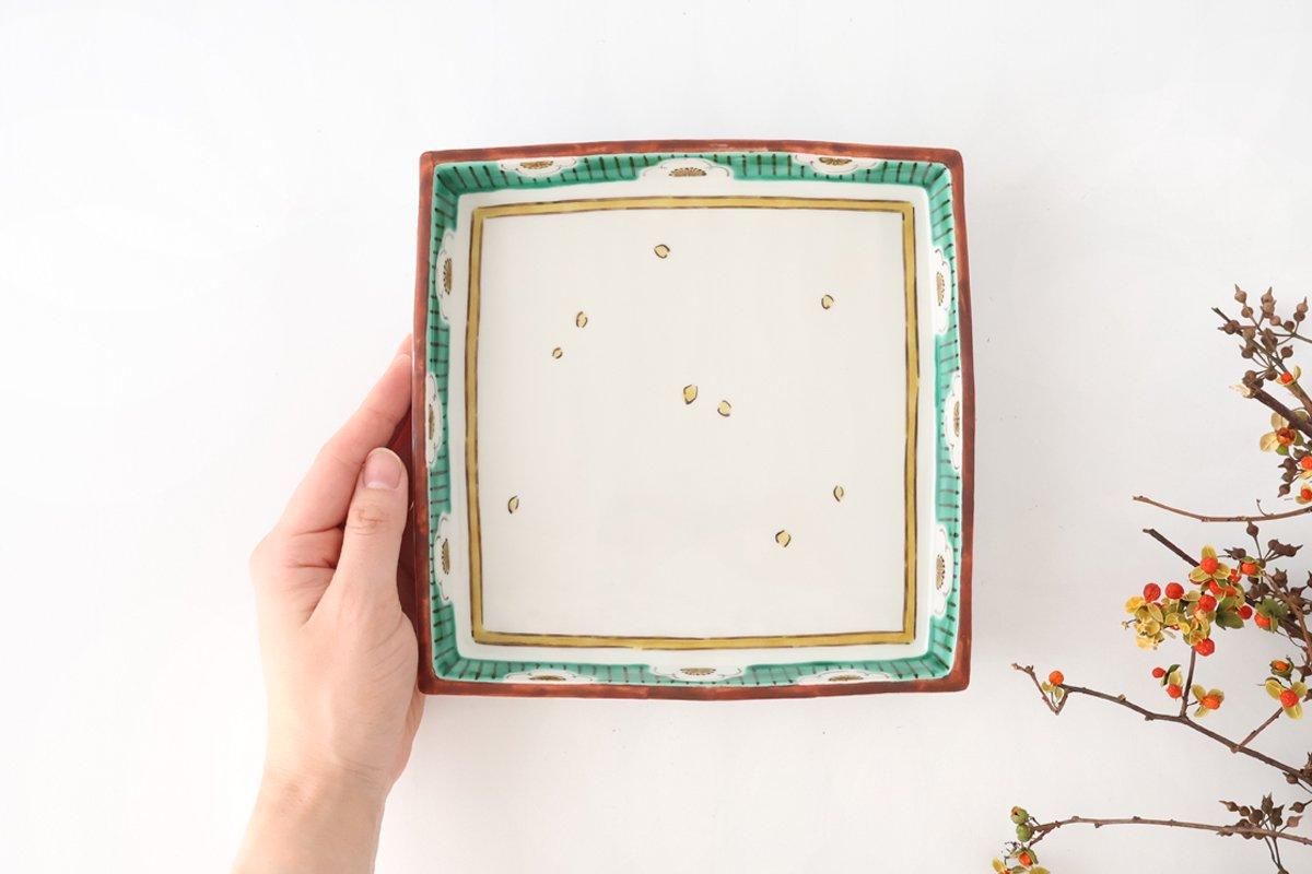 Kutani Bitoen Square Plate Plum Pattern 19cm/7.5in | Kutani Ware