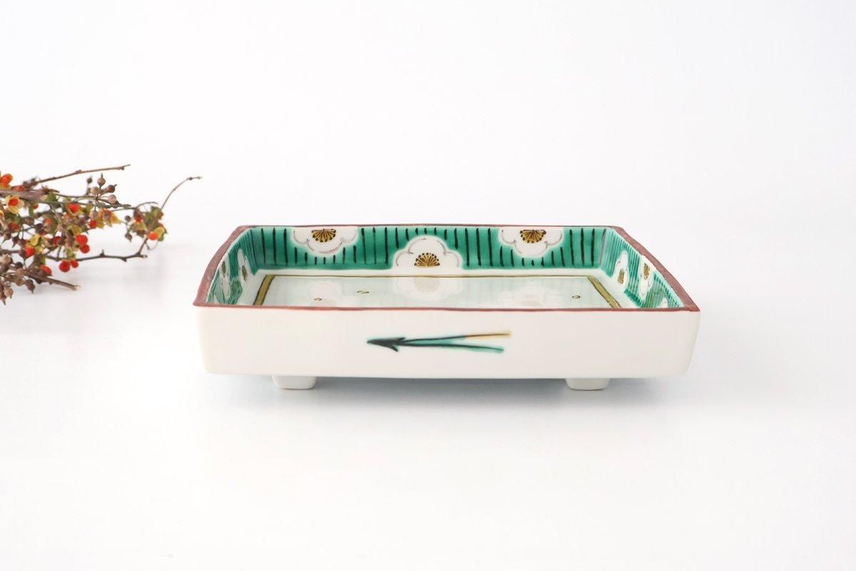 Kutani Bitoen Square Plate Plum Pattern 19cm/7.5in | Kutani Ware