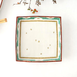 Kutani Bitoen Square Plate Plum Pattern 19cm/7.5in | Kutani Ware