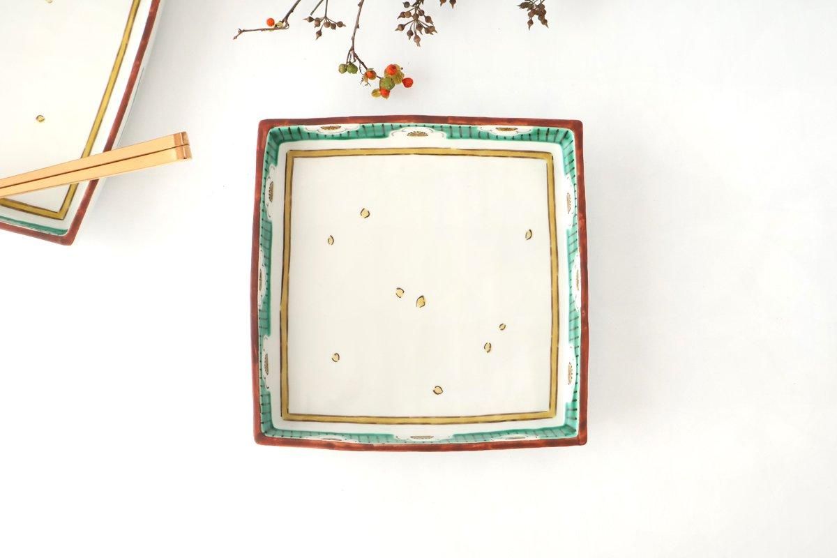 Kutani Bitoen Square Plate Plum Pattern 19cm/7.5in | Kutani Ware