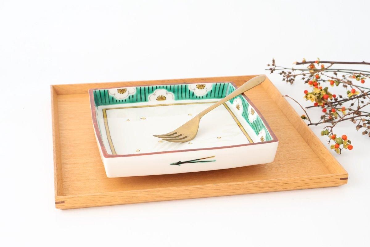 Kutani Bitoen Square Plate Plum Pattern 19cm/7.5in | Kutani Ware