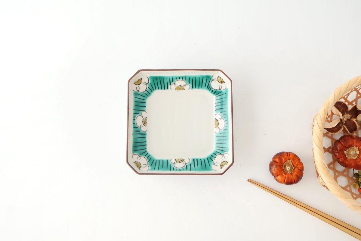 Kutani Bitoen Square Plate Plum Pattern 12cm/4.7in | Kutani Ware