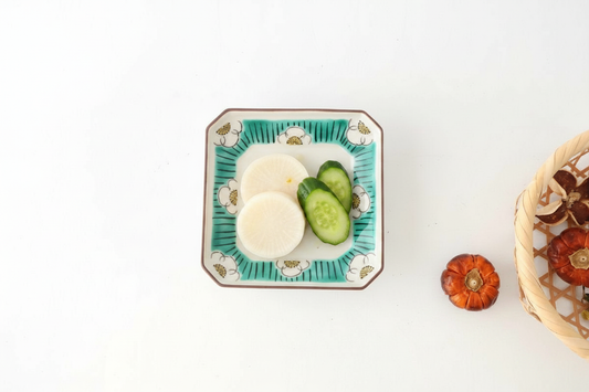 Kutani Bitoen Square Plate Plum Pattern 12cm/4.7in | Kutani Ware