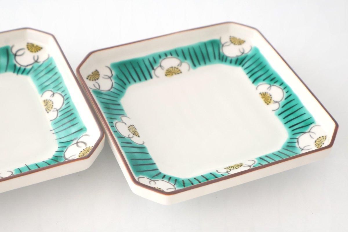 Kutani Bitoen Square Plate Plum Pattern 12cm/4.7in | Kutani Ware