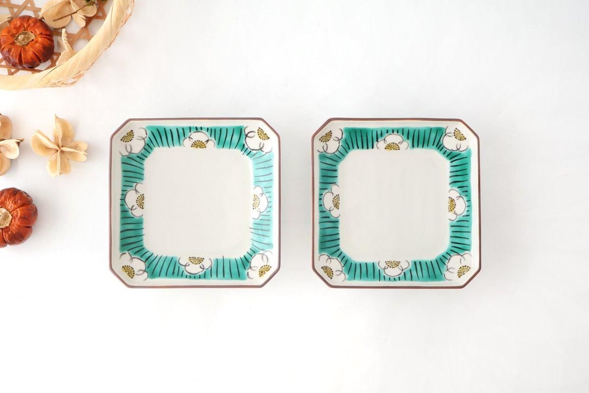 Kutani Bitoen Square Plate Plum Pattern 12cm/4.7in | Kutani Ware