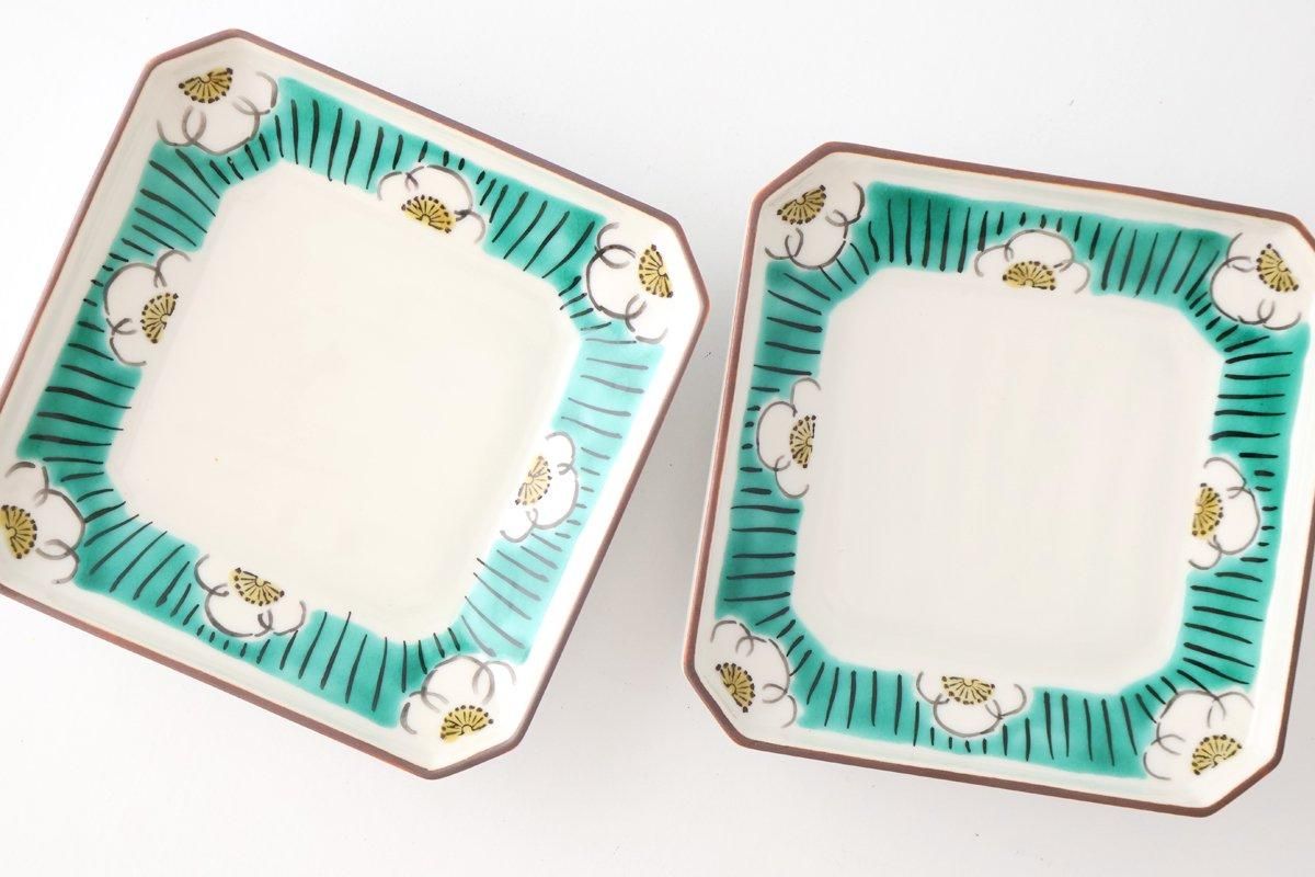 Kutani Bitoen Square Plate Plum Pattern 12cm/4.7in | Kutani Ware