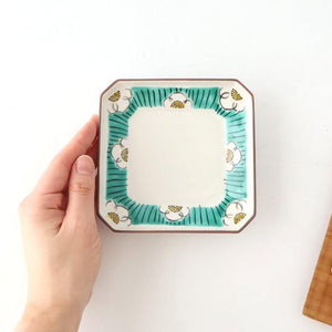 Kutani Bitoen Square Plate Plum Pattern 12cm/4.7in | Kutani Ware