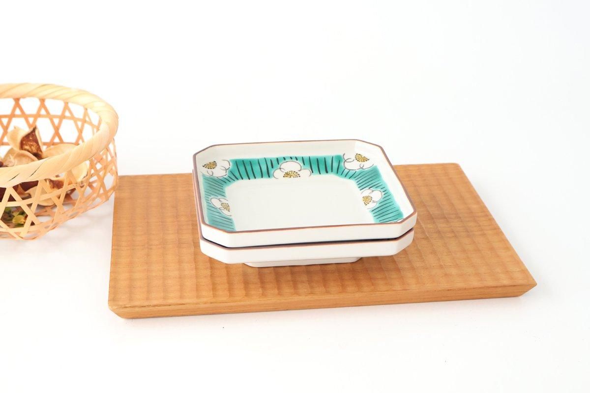 Kutani Bitoen Square Plate Plum Pattern 12cm/4.7in | Kutani Ware