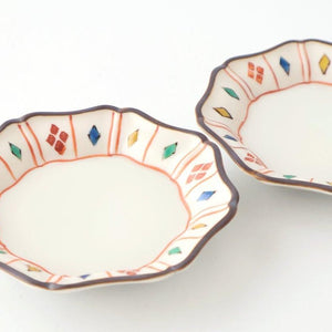 Kutani Bitoen Octagonal Plate Diamond  Pattern 11cm/4.3n | Kutani Ware