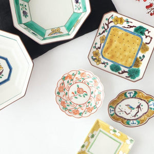 Kutani Bitoen Octagonal Plate Diamond  Pattern 11cm/4.3n | Kutani Ware