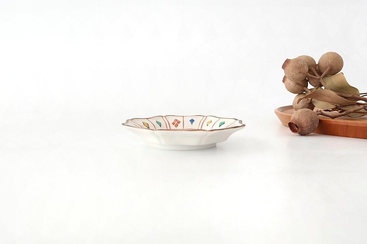 Kutani Bitoen Octagonal Plate Diamond  Pattern 11cm/4.3n | Kutani Ware