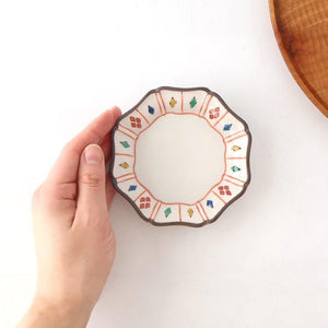 Kutani Bitoen Octagonal Plate Diamond  Pattern 11cm/4.3n | Kutani Ware