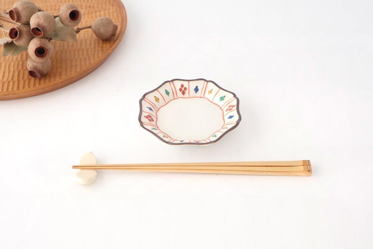 Kutani Bitoen Octagonal Plate Diamond  Pattern 11cm/4.3n | Kutani Ware