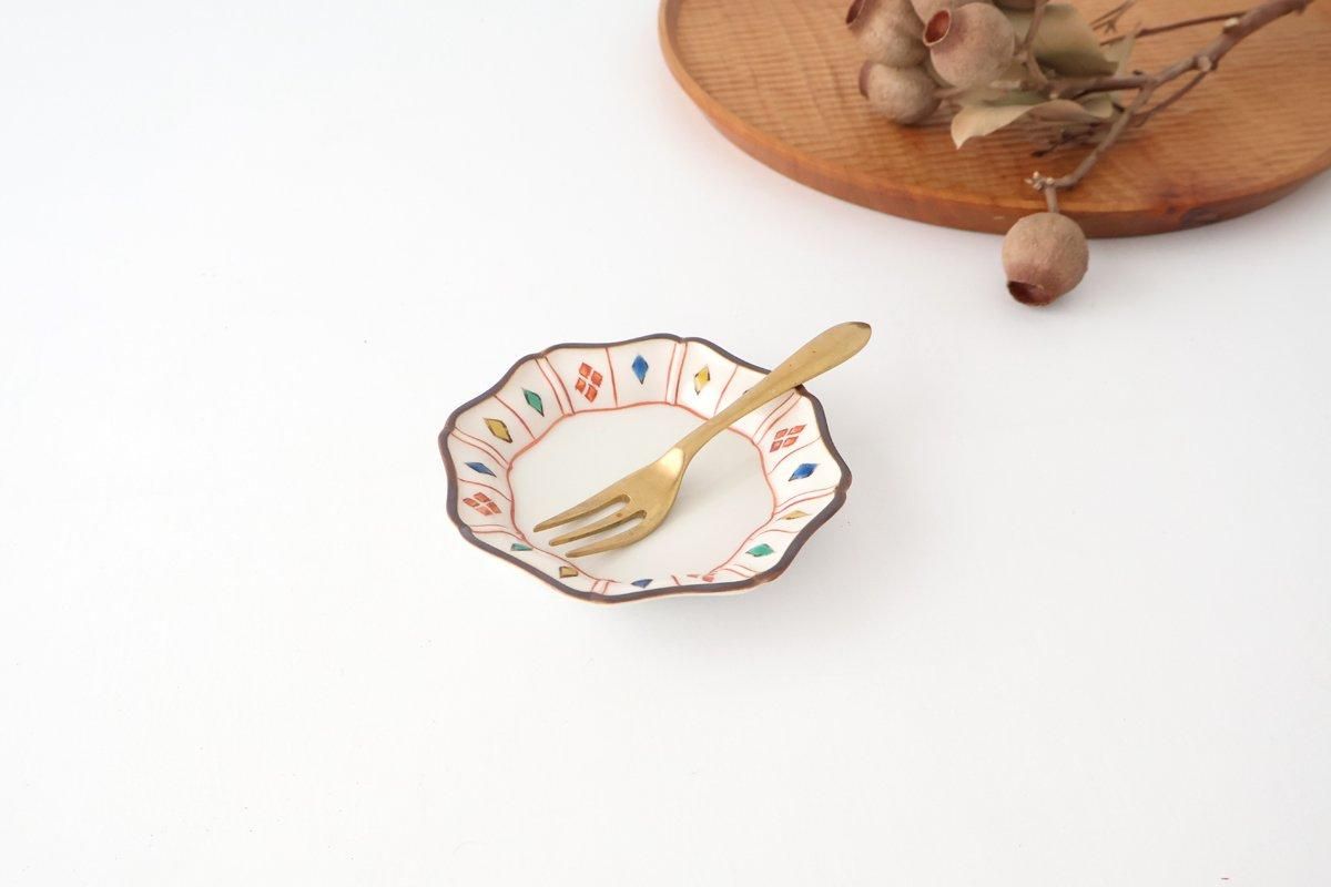 Kutani Bitoen Octagonal Plate Diamond  Pattern 11cm/4.3n | Kutani Ware