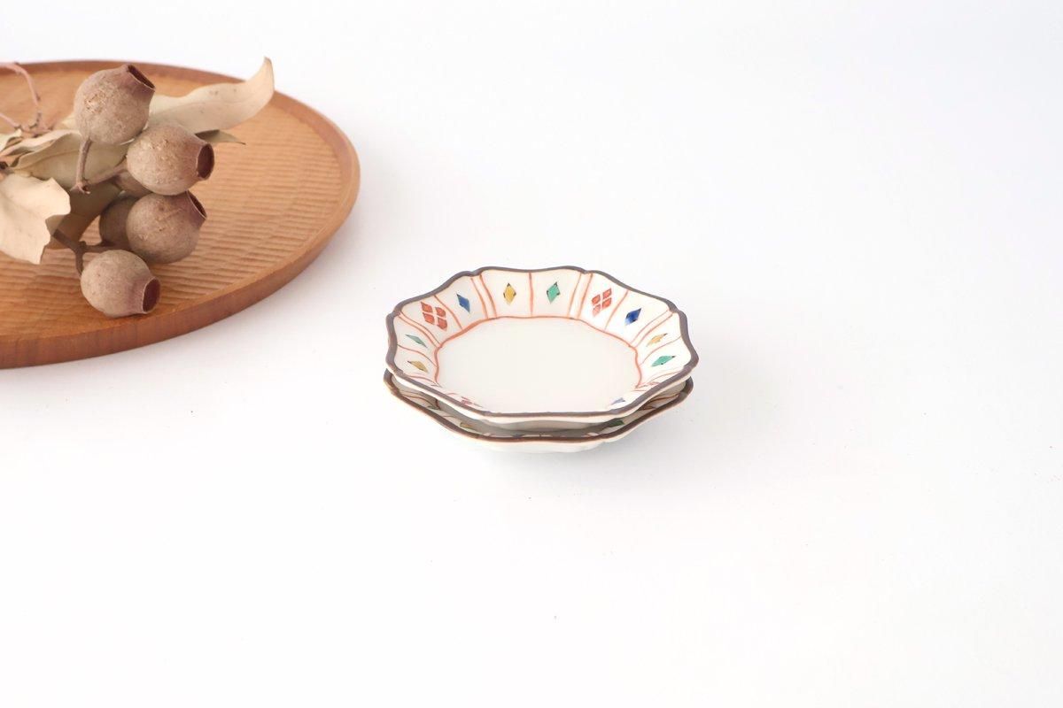 Kutani Bitoen Octagonal Plate Diamond  Pattern 11cm/4.3n | Kutani Ware